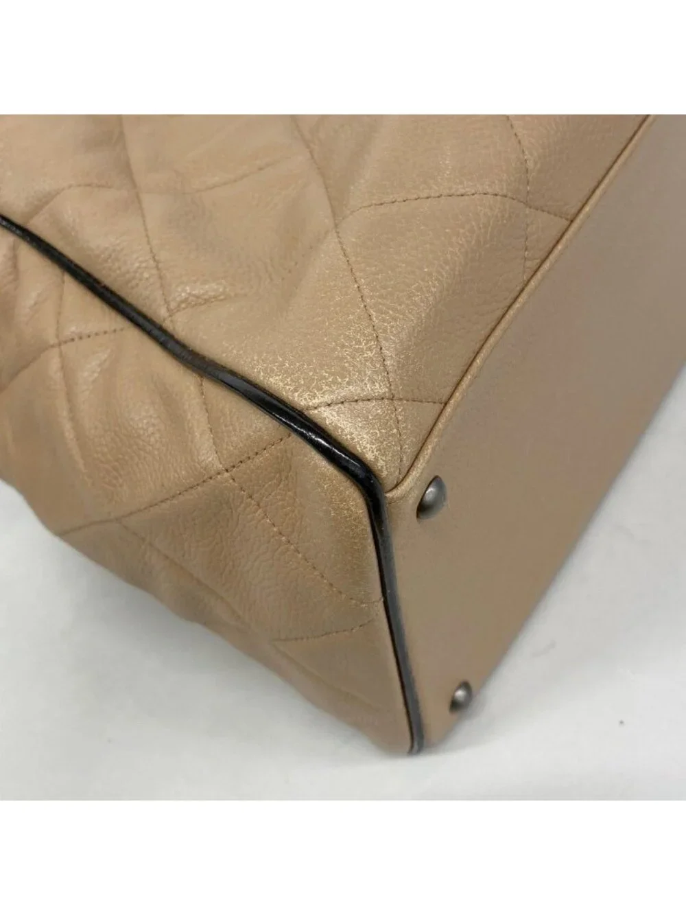 Chanel Boston Bag Sports Leather Brown Silver